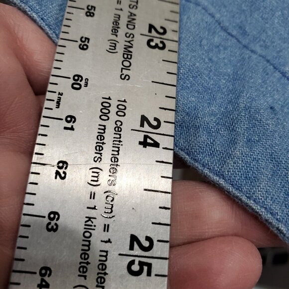 Dominion Apparel Vest Women Size XL Blue Jean Denim Embroidered Red White Stars - Picture 8 of 8